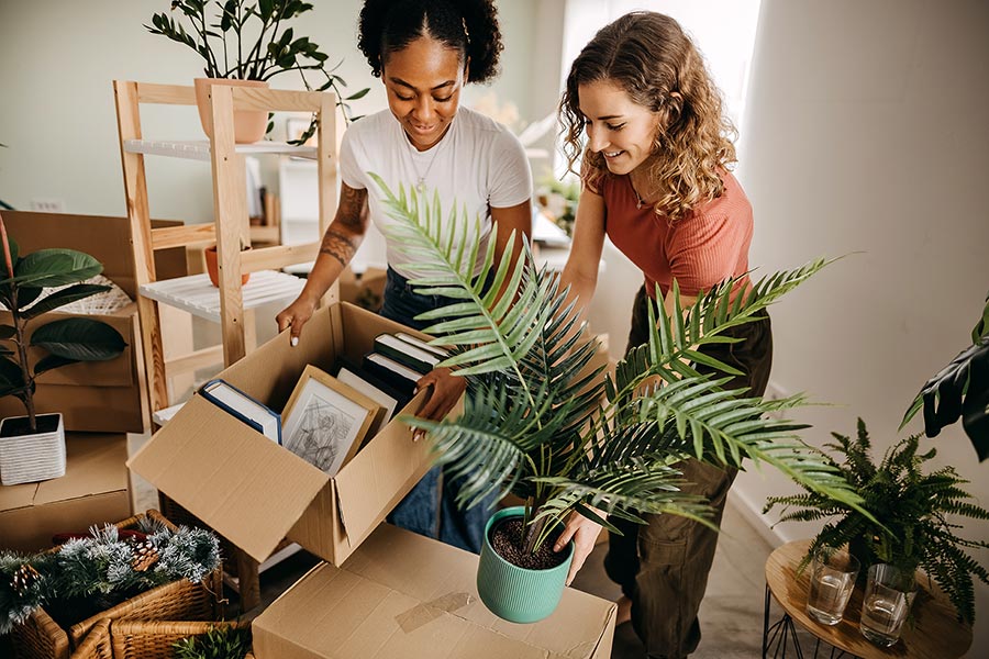 Couple moving into their new home